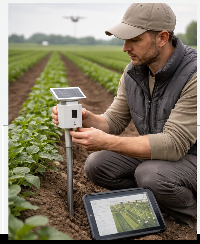 IoT мониторинг сельскохозяйственных полей и контроля в Ишиме